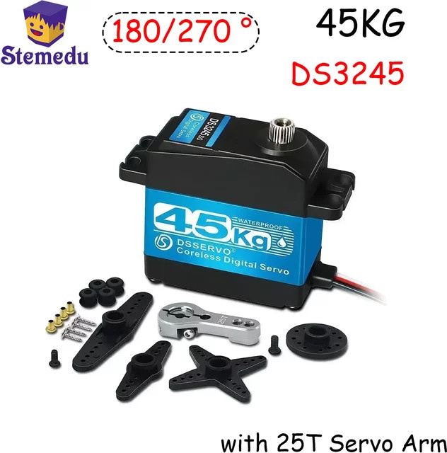 DS3245 Digitales Servo, Edelstahlgetriebe, wasserdicht, für 1/8 1/10 RC Baja Auto mit 25T Servoarm - Bild 1