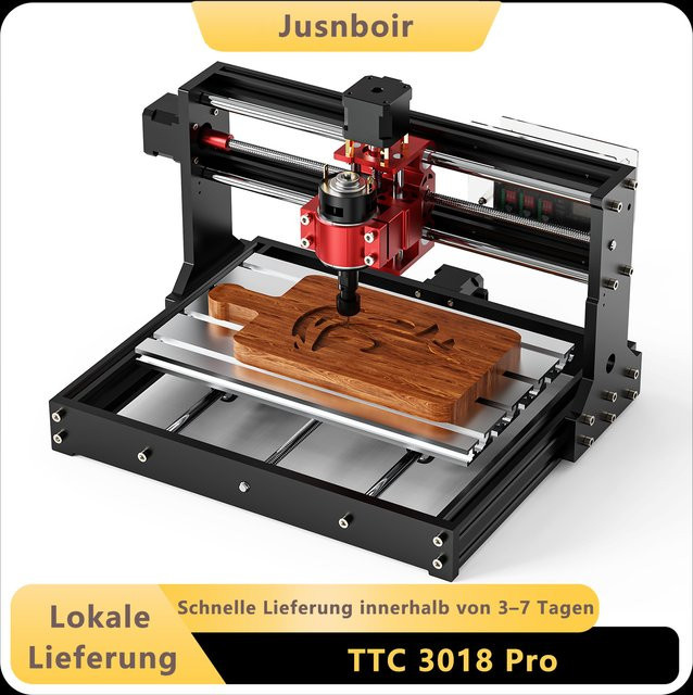 Twotrees 3018 Pro CNC Router in Schwarz mit GRBL Steuerung, Metall-Spindelklemmung und Not-Aus-Schalter zum Gravieren und Schneiden von Holz und Acryl, B/T/H: 42,0 x 35,5 x 28,0 cm - Bild 1