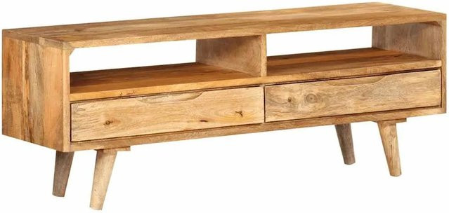 vidaXL TV-Schrank aus Massivholz Mango in Braun, B/T/H: 110 x 30 x 41 cm - Bild 1
