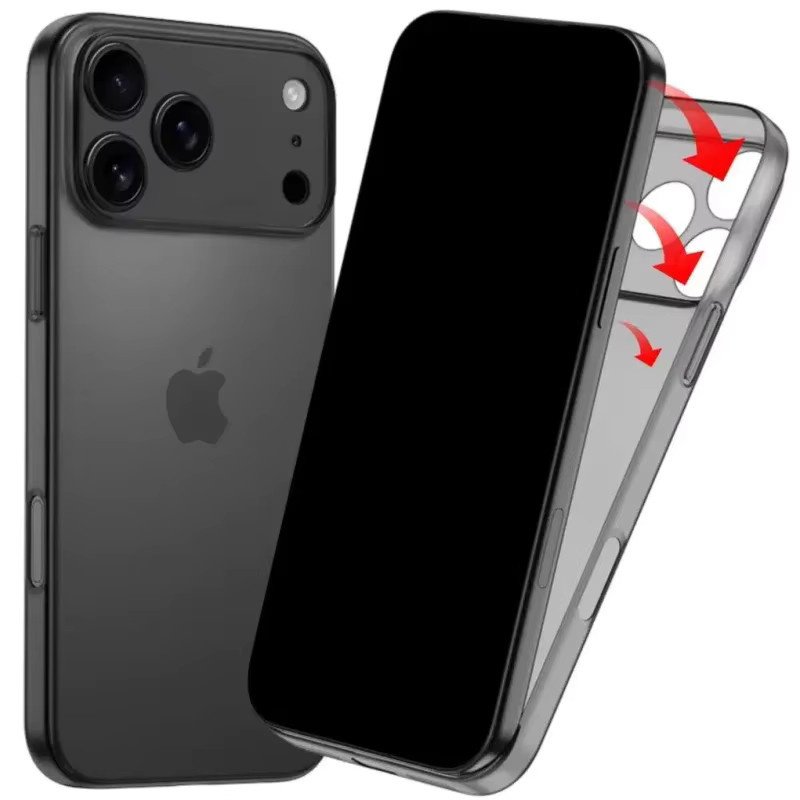 Matte und durchscheinende Handyhülle für Apple iPhone 17 16 15 14 13 Pro Max mit Objektivschutz in Weiß - Bild 3
