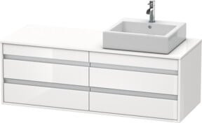 Duravit Waschtischunterschrank Ketho Wandhängend in Weiß Hochglanz mit 4 Schubladen B/T/H: 140 x 55 x 49,6 cm - Bild 1