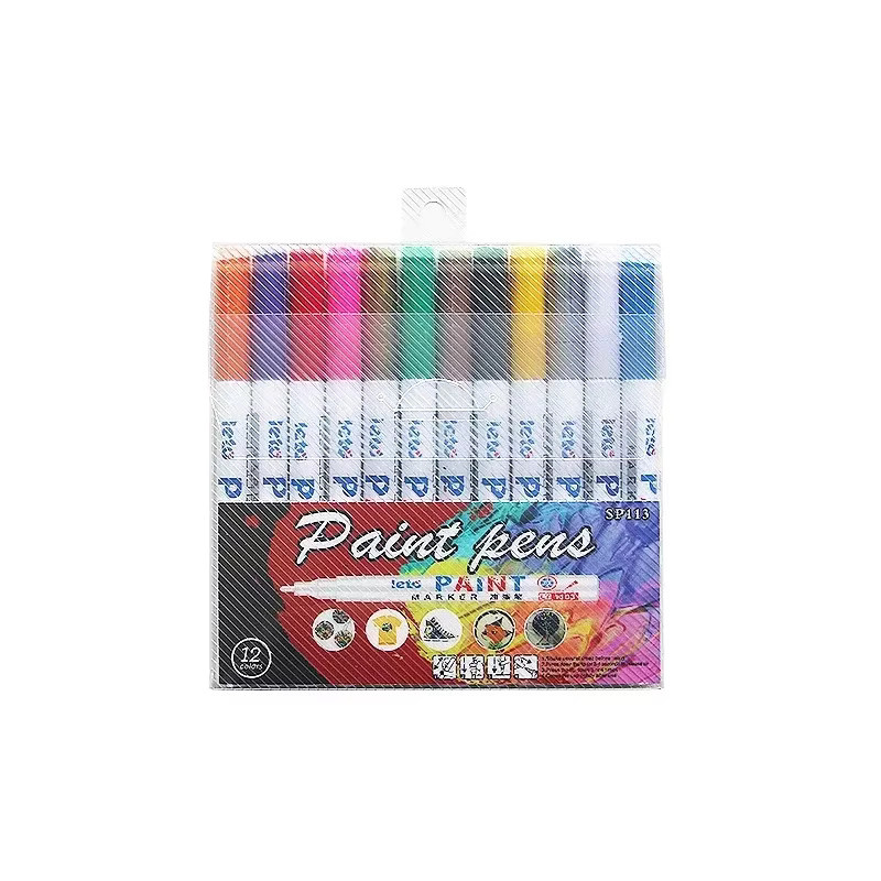 12er Set wasserfeste Permanent Marker in bunt für Auto Reifen und Gummi zur Graffiti Ausbesserung - Bild 3