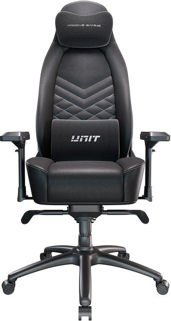 Gamingstuhl Proove Unit in Schwarz mit Kopfstütze und Armlehnen aus Kunstleder und Metall - Bild 1