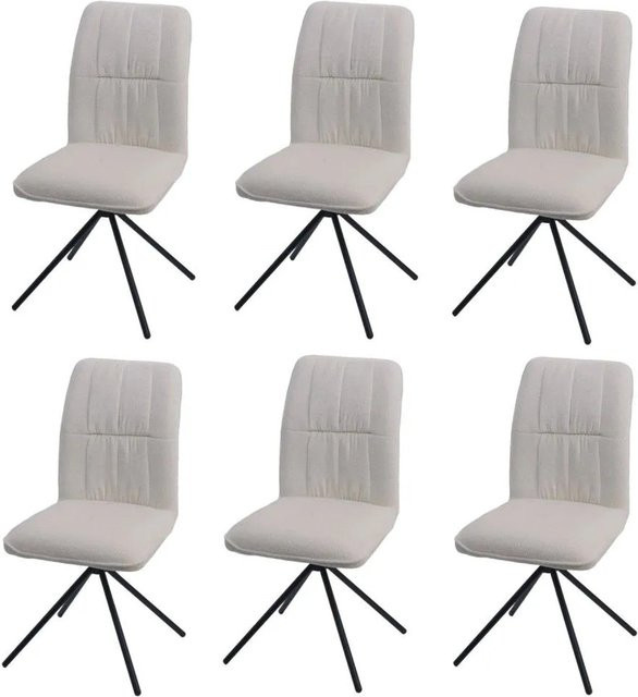 6er-Set MCW Esszimmerstühle N99 in Beige, drehbar mit Auto-Return Funktion, moderner Stoffbezug mit Öko-Tex Zertifizierung - Bild 2