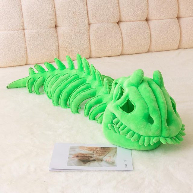 Yiran toy Dinosaurierkopfmütze Tyrannosaurus-Skelett, Plüschtier, Grün, ab 14 Jahren - Bild 1