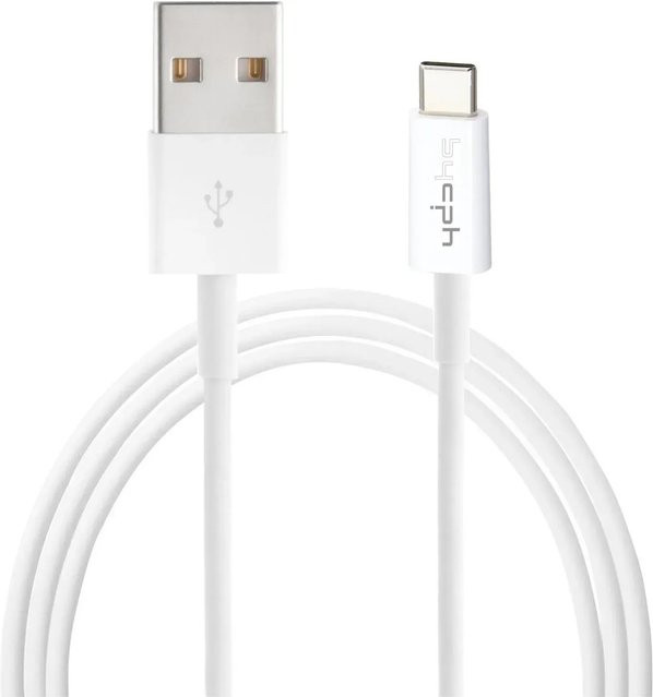USB 2.0 Ladekabel mit USB Typ-C Anschluss von bycph, Weiß, 1 m - Bild 1