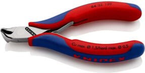 Knipex Elektronik-Vornschneider mit Mehrkomponenten-Hülle in Multicolor, 75 mm - Bild 1