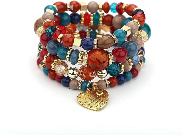 YIRAN Schmuck-Set, Kettenarmband, Kristall, Messing, brown, Unisex - Bild 1