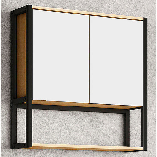 VCM Spiegelschrank Edino in Braun und Eiche, B/T/H: 60 x 17 x 60 cm - Bild 2