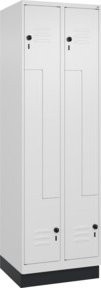 C+P Z-Spind Classic PLUS mit 4 Fächern und Sockel, Farbe: Grau/Weiß, H x B x T: 195 x 60 x 50 cm, mit Sicherheits-Drehriegel und Kleiderstange - Bild 1