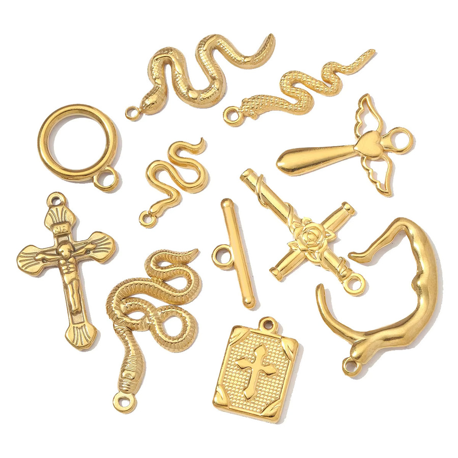 vnistar Anhänger-Set Edelstahl, Gold, Damen - Bild 1