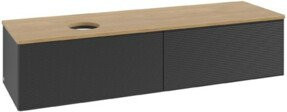 V&B Waschtischunterschrank Antao mit Frontstruktur in Eiche Honigbraun, B: 160 cm, T: 50 cm - Bild 1