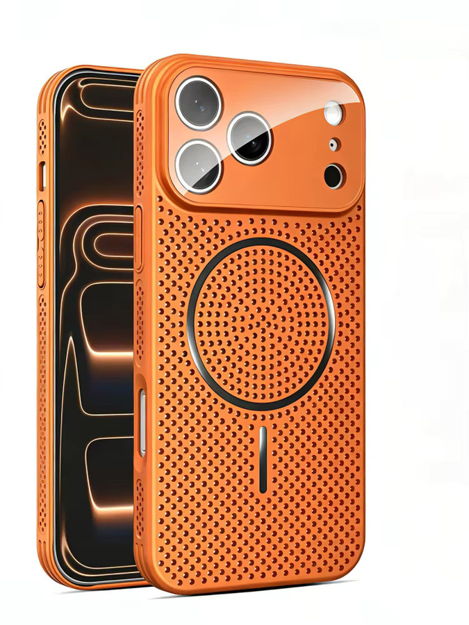 SUNWARD MagSafe Handyhülle mit Wärmeableitung und Linsenschutzfolie für iPhone 12 bis iPhone 17 Pro Max in Blau und Orange - Bild 6