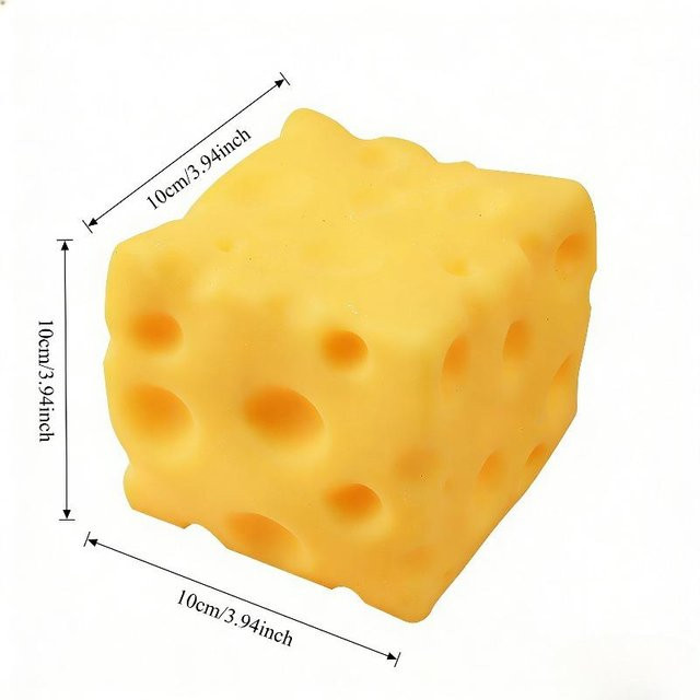 BC Pet Supplies Käse Fidget Toy, Extra Groß, Quetschball - Bild 1
