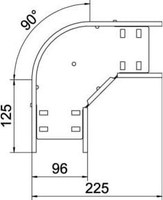 OBO Bettermann Bogen 90 Grad 60 x 100 mm tauchfeuerverzinkt RB 610 FT - Bild 1