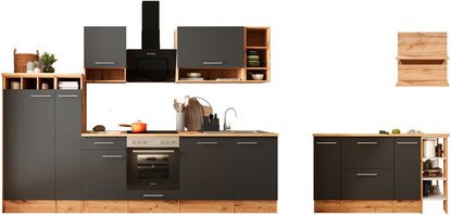 Respekta Winkelküche Hilde in Grau Matt mit Kücheninsel und Elektrogeräten B/H/T: 310 x 205 x 60 cm - Bild 3