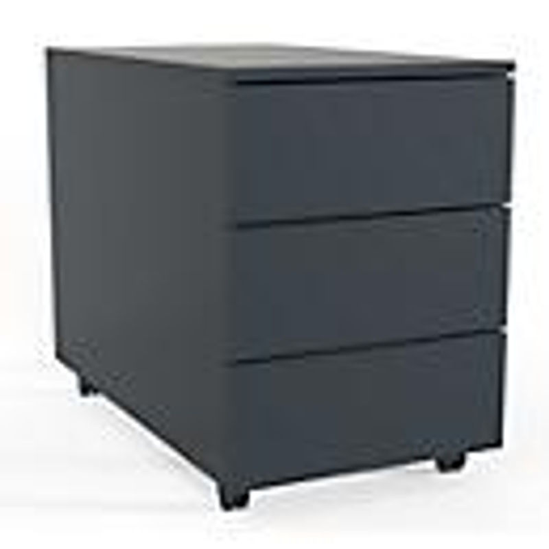 Rollcontainer Dalosa aus Holz in Anthrazit mit 3 grifflosen Schubladen, B/T/H: 39 x 70 x 55 cm - Bild 6