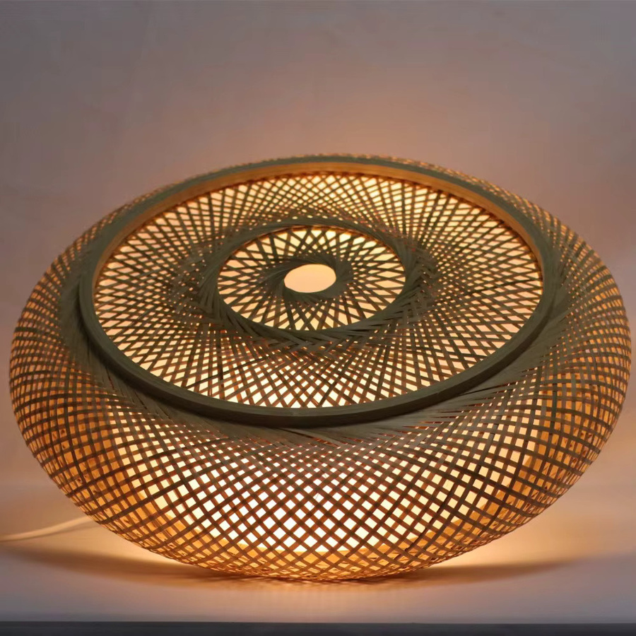 JOYINLED Rattan-Deckenleuchte aus Bambus im Boho-Design für Schlafzimmer und Balkon - Bild 2
