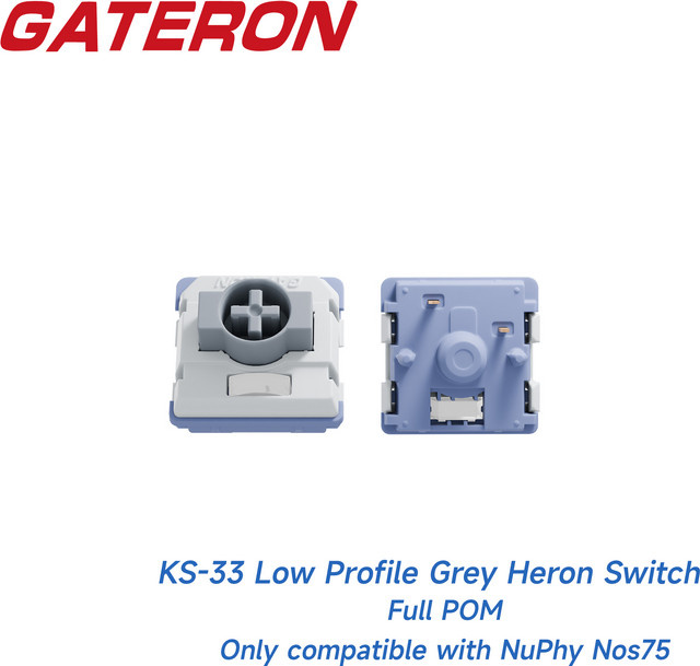 Gateron KS-33 Low Profile 3.0 Grauer Heron Tastaturschalter 3-Pin RGB Hot-Swap für mechanische Tastaturen - Bild 1