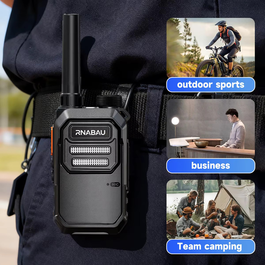 RNABAU Mini Walkie-Talkie X3 Langstrecken-Funkgerät in Schwarz mit 16 Kanälen, UHF 430-440MHz und 8000mA Akku - Bild 4