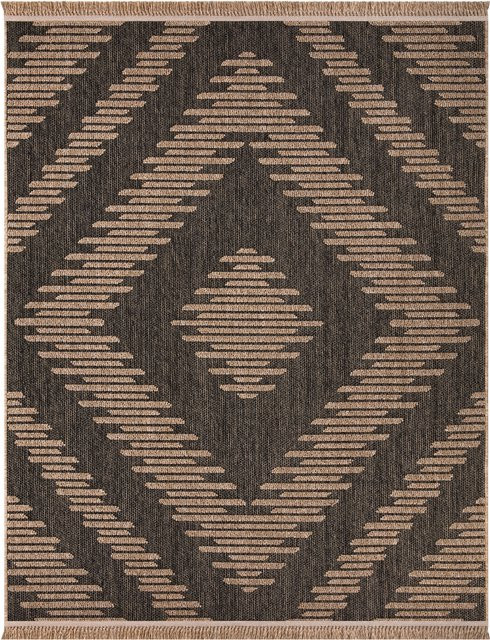 In- & Outdoor-Teppich Colonia Grau mit Rauten-Design, B: 120 cm, T: 160 cm - Bild 1