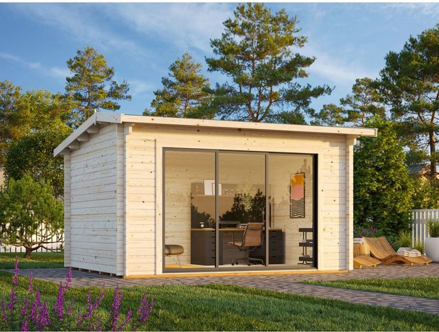 Palmako Gartenhaus Ines Slide aus Fichtenholz in Braun, B/T/H: 390 x 300 x 250 cm - Bild 1