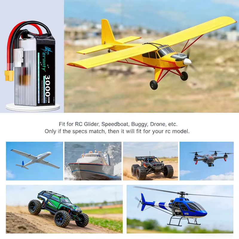 TERANTY 6S Li-Ion Akku 22,8V 3000mAh 80C/160C Schwarz für FPV-Drohnen, Quadcopter, Hubschrauber, RC-Autos und Boote - Bild 5