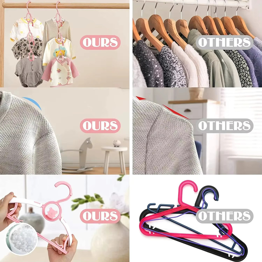 Rutschfeste und verstellbare Baby Kleiderbügel von Untior in Grau aus Kunststoff - Bild 2