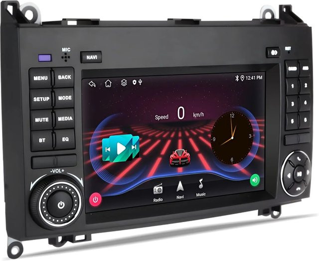 Junsun 7 Zoll Autoradio mit Bluetooth und GPS für BENZ Class W245 Vito W639 W906 in Schwarz - Bild 1