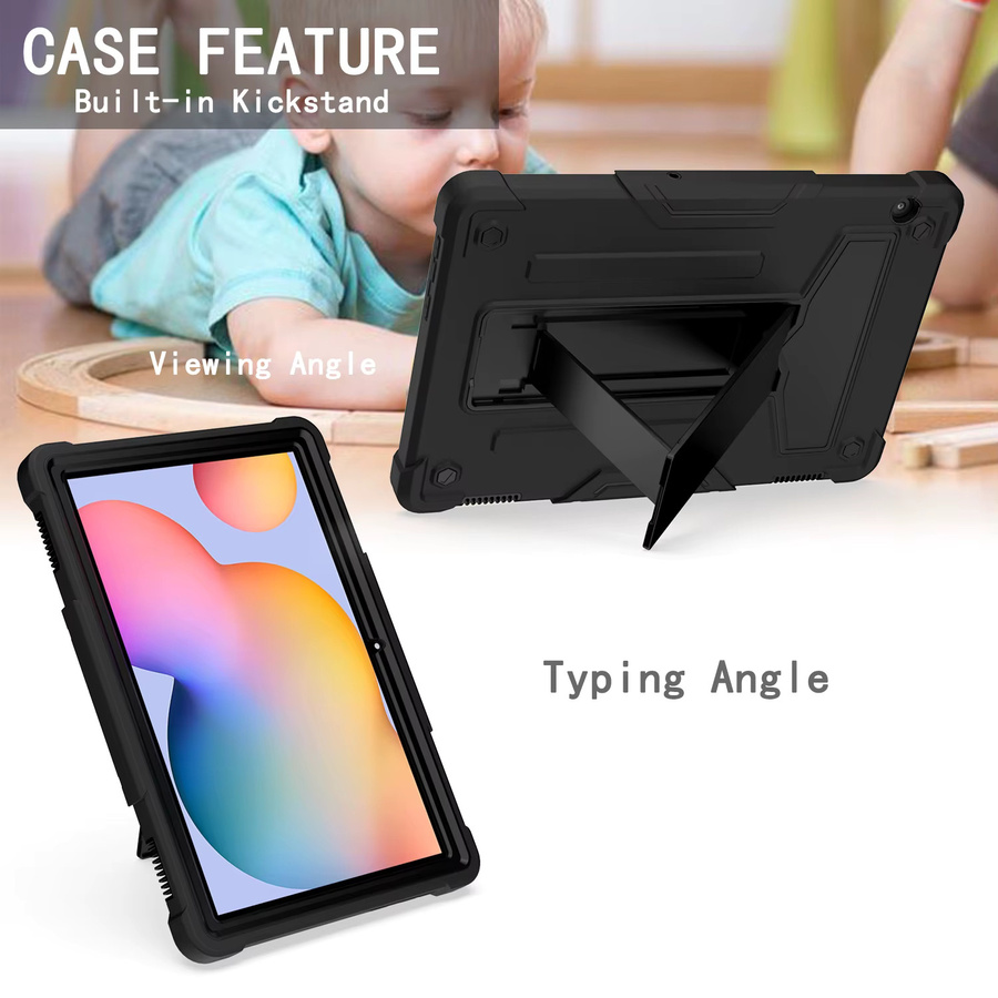 Huawei MatePad T5 Tablet-Hülle mit T-förmigem Ständer und kontrastierendem Design in Schwarz, Rot oder Grün - Bild 3