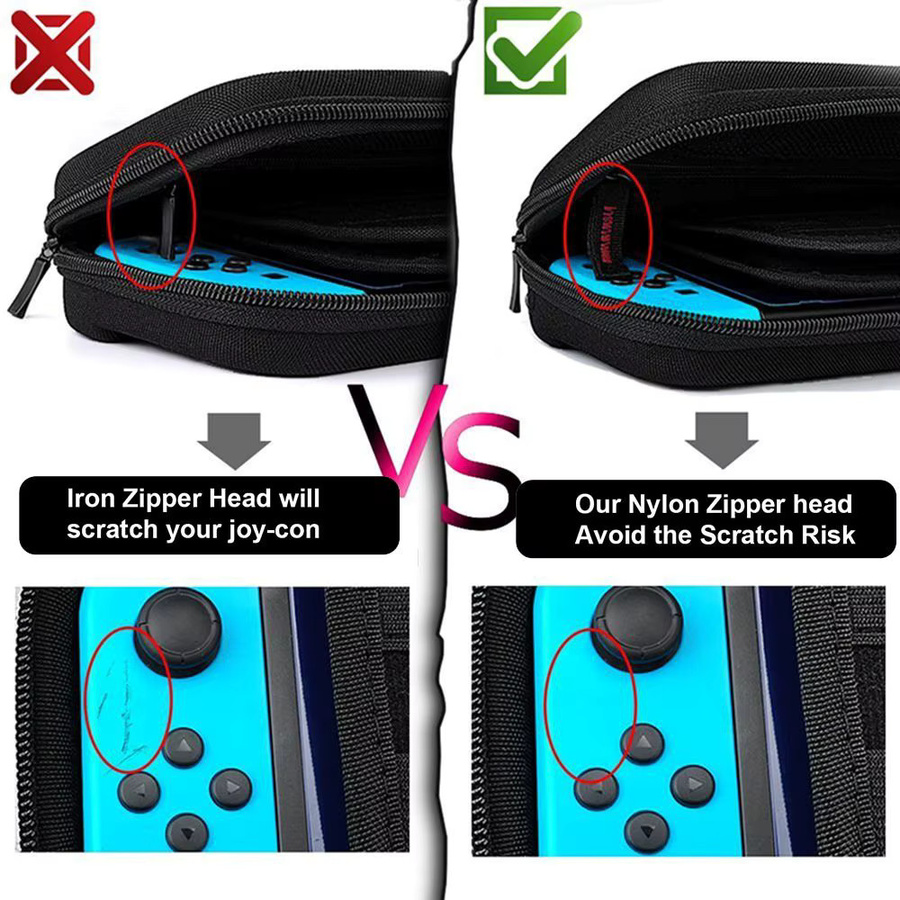 Nintendo Switch OLED Trageetasche in Blau mit Hartschale und Platz für 20 Spielepatronen - Bild 5