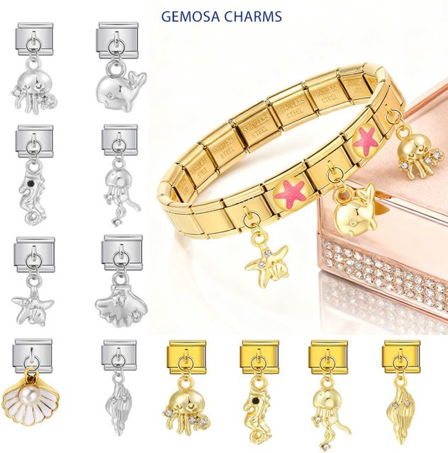 GEMOSA Charm-Anhänger Edelstahl, Gold, Unisex - Bild 1