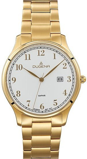 Dugena Herrenuhr, Quarz, Edelstahl, Weiß, 40 mm, Saphirglas - Bild 1