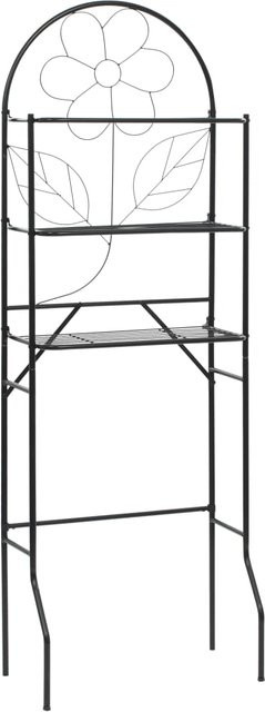 Toilettenregal Yiwydaa Schwarz Matt aus Metall für das Badezimmer B/T/H: 60 x 33 x 174 cm - Bild 1