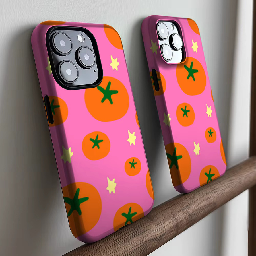 CaseLumi Matte Bumper MagSafe Hülle für iPhone 17 16 15 14 13 Pro Max mit Rosa Tomaten-Print - Bild 2