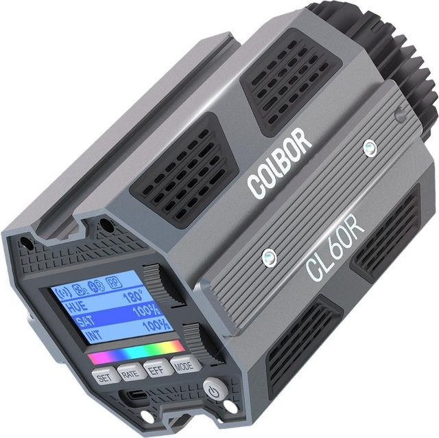COLBOR CL60R Tragbares RGB-Videolicht mit 65W COB-Technologie, Dimmbar, 2700K-6500K, CRI > 97, Schwarz - Bild 1