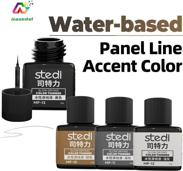 Stedi MP-10 bis MP-13 wasserbasierte Panel-Linienfarbe für Kunststoff-Modelle, 40 g - Bild 1