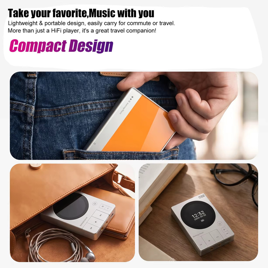 Famue BF30 HIFI Musik-MP3-Player mit ES9018K2M Dual OPA1612 Verstärker, Android 12, 4G, 32GB Speicher, DSD256/768kHz, Farbe: Silber - Bild 4