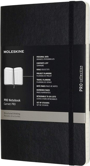 Moleskine PRO Notizbuch mit Softcover und linierten Seiten in Schwarz - Bild 1