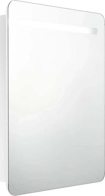 vidaXL LED-Spiegelschrank für das Badezimmer in Weiß Glänzend mit integrierter Beleuchtung und Soft-Close-Türen, B/T/H: 60 x 11 x 80 cm - Bild 1