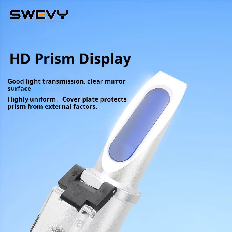 SWEVY LCD Glykol Gefrierpunkt Refraktometer mit Aluminiumkern und verchromter Oberfläche in Silber zur Messung der Kühlmittelkonzentration - Bild 3
