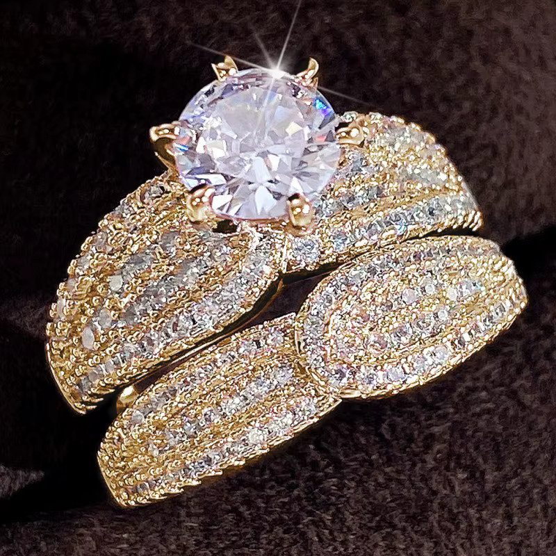Huitan Hot Ringe Set, Silber, Zirkonia, Damen - Bild 1