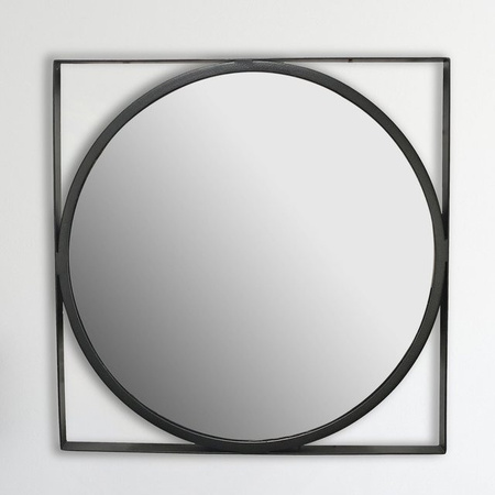Runder Wandspiegel FineBuy aus Metall für Flur und Wohnbereich, Durchmesser: 54 cm