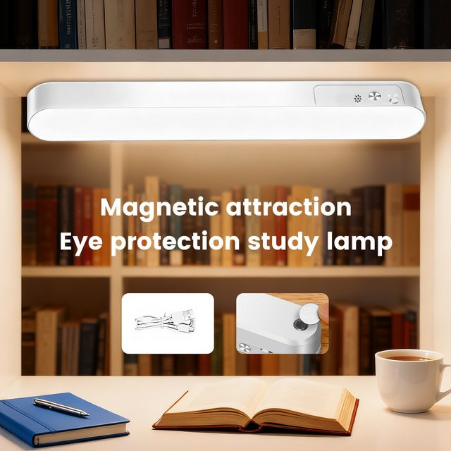 XUNATA Magnetische LED Schrankleuchte in Weiß mit USB-Anschluss, dimmbar und mit 3 Farbmodi für Schreibtisch, Kleiderschrank oder Nachtlicht, B/T/H: 28,0 x 2,8 x 1,0 cm - Bild 1