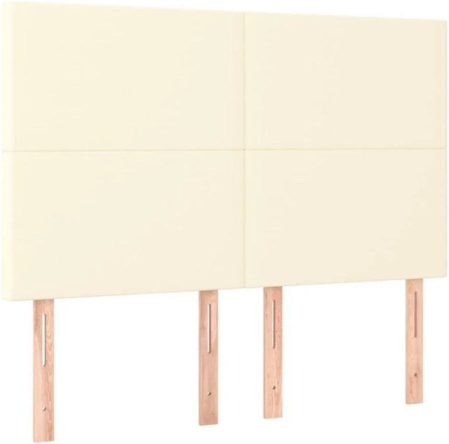 vidaXL Kopfteil Polsterteil aus Kunstleder in Creme, B/T/H: 144 x 5 x 128 cm - Bild 1
