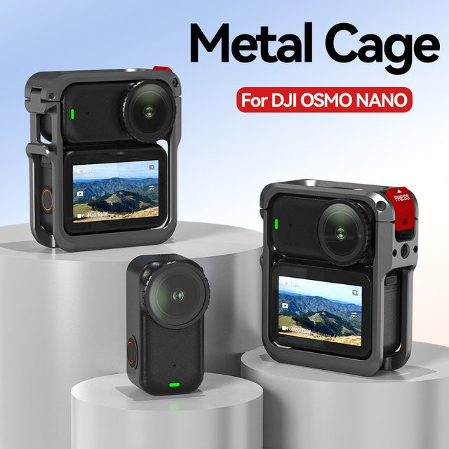 Metallkäfig für DJI OSMO Nano Kamera mit Cold Shoe aus Aluminiumlegierung als Schutzhülle und Zubehörrahmen - Bild 1