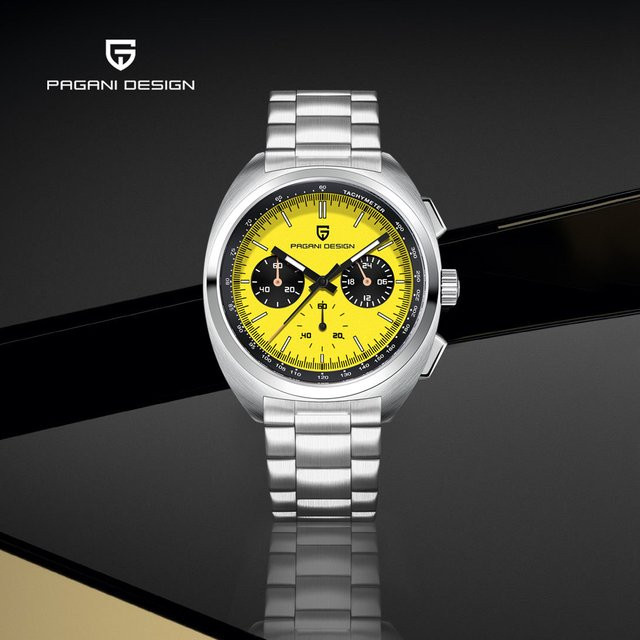 PAGANI DESIGN Chronograph, Quarz, Edelstahl, Gold, Weiß, Herren - Bild 1