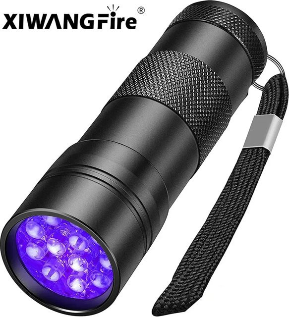 XIWANGFIRE UV-Lichtlampe, Mini-9-LED-Taschenlampe, Schwarz, Unisex - Bild 1
