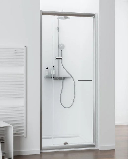 Schulte Ausziehtür Kristall Trend aus Echtglas in Klar hell, Breite: 79 cm bis 91 cm, Höhe: 185 cm - Bild 1