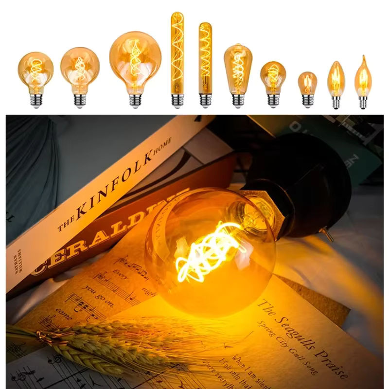 GRZBI Vintage LED Filament Glühbirne E14, dimmbar, 4W, transparent - Bild 5